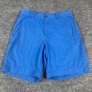 Brooks Brothers Shorts Mens 32 Blue Chino Cotton Casual Flat Front Preppy
